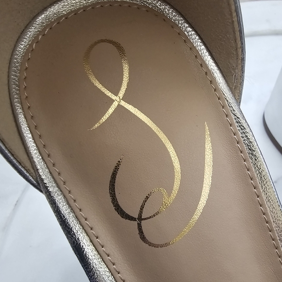 Sam Edelman Ninette Platform Heels Ankle Strap Metallic Size 8.5 - Picture 15 of 15